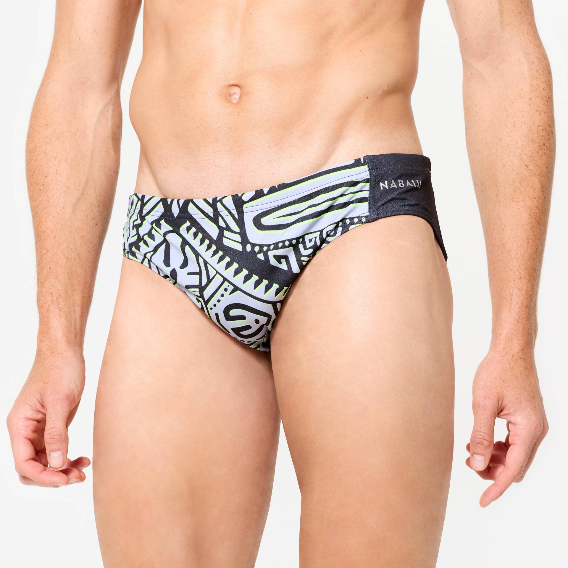 Badehose Slip Wasserball Herren - 500 Tiki grau Badehose Slip Wasserball Herren - 500 Tiki grau von WATKO