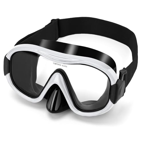 Schwimmbrille Scuba Schnorchel Maske für Erwachsene, verstellbare elastische Strickband Schwimmbrille, gehärtetes Glas mit Panorama Scuba Snorkel Tauchmaske für Erwachsene Schwimmbrille Scuba Schnorchel Maske für Erwachsene, verstellbare elastische Strickband Schwimmbrille, gehärtetes Glas mit Panorama Scuba Snorkel Tauchmaske für Erwachsene von WAVE