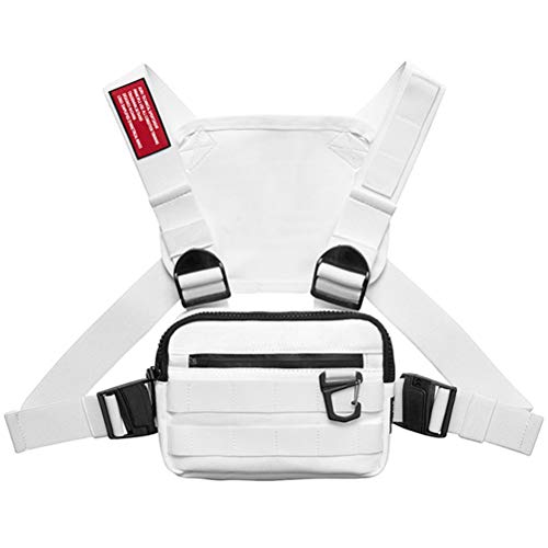 WBTY Brusttasche für Herren, Chest Rig Bag Hip Hop Verstellbare Crossbody Taschen Holster Weste für Outdoor Wandern Camping von WBTY