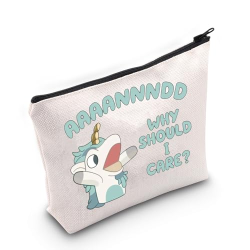 WCGXKO Make-up-Tasche mit lustigem Cartoon-Motiv, Geschenk für Animationsliebhaber, Blau, AAAA-Tasche, Casual von WCGXKO