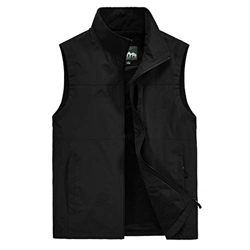 ZTJ-Lighting Herrenweste Outdoor, 100% Baumwolle Große Jacke mit Mehreren Taschen, Lässige Ärmel Top Weste für Camping Angeln Reise Foto Wandern Gilet,Schwarz,5XL ZTJ-Lighting Herrenweste Outdoor, 100% Baumwolle Große Jacke mit Mehreren Taschen, Lässige Ärmel Top Weste für Camping Angeln Reise Foto Wandern Gilet,Schwarz,5XL von WDBZTJ