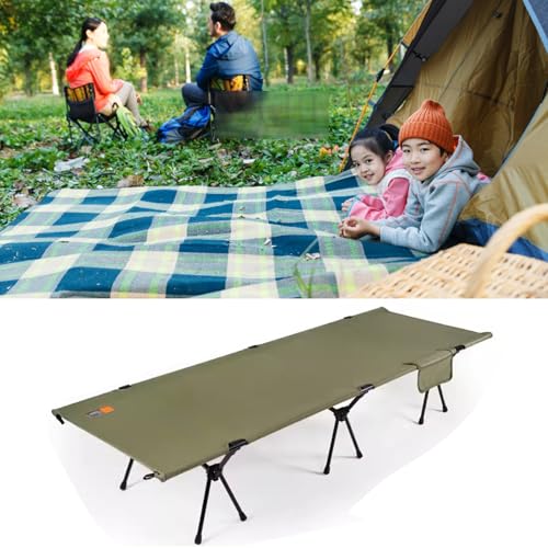 WDFYD Lagerbetten für Erwachsene mit Kissen Bequem, Reise-Campingbett zum Schlafen, leichtes Klappbett mit Tragetasche Unterstützt 500 lbs(Green) von WDFYD