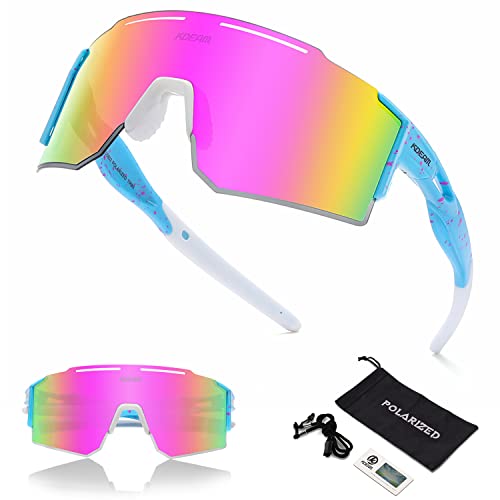 WDJLNZB Polarisierte Sonnenbrille, Fahrradbrille Herren Damen, Polarisiert Fahrradbrille UV 400 Schutz, TR90 Rahmen, Schutzbrille Sportbrille für Outdoorsport Radfahren Laufen Golf (E) von WDJLNZB