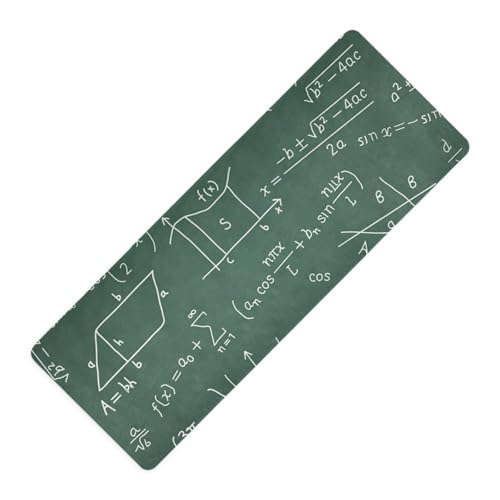 Blackboard Mathematische Formel, bedruckte Yoga- und Pilates-Matte für Damen, Naturkautschuk, rutschfest, mit Tragetasche, 180,3 x 66 cm von WDdZzyy