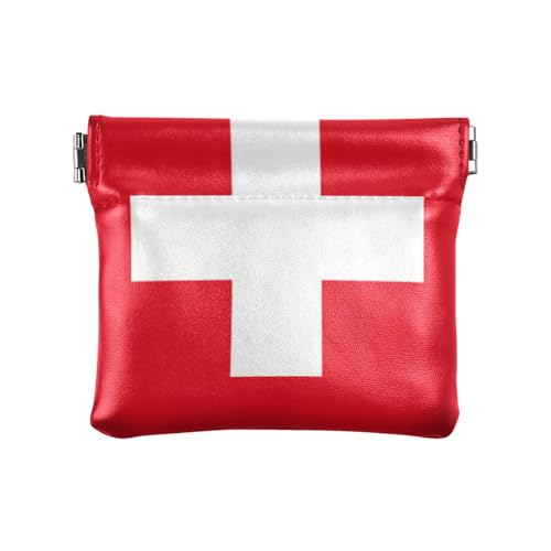 Schweiz Flagge Rot Weiß Damen Leder Münzgeldbörse Wasserdicht Mini Kleingeld Geldbörse Münzfach für Frauen, Flagge der Schweiz rot weiß, 1 size, Druckkunst Schweiz Flagge Rot Weiß Damen Leder Münzgeldbörse Wasserdicht Mini Kleingeld Geldbörse Münzfach für Frauen, Flagge der Schweiz rot weiß, 1 size, Druckkunst von WDdZzyy