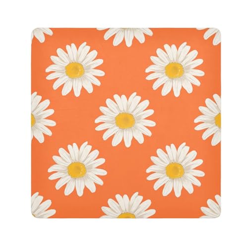 WDdZzyy Daisy Kosmetiktasche aus Stoff, schützend, tragbar, 55 x 55 cm, für Damen, Daisy, 21.7x21.7in von WDdZzyy