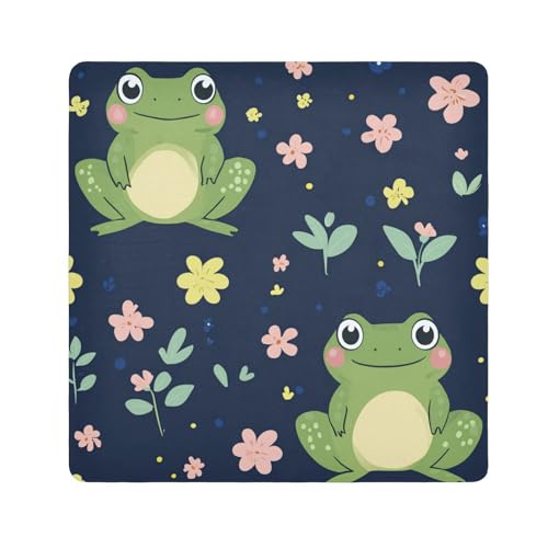 WDdZzyy Kosmetiktasche mit niedlichem Froschmotiv, 55 x 55 cm, Marineblau, Cartoon-Frosch, marineblau, 21.7x21.7in von WDdZzyy