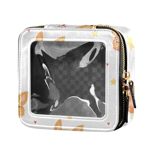 WDdZzyy Kosmetiktasche mit weißem Hund, Reise-Make-up-Tasche, transparentes Leder, Kosmetiktasche, Organizer für Reisen, Tiere, weißer Hund, 1 size von WDdZzyy