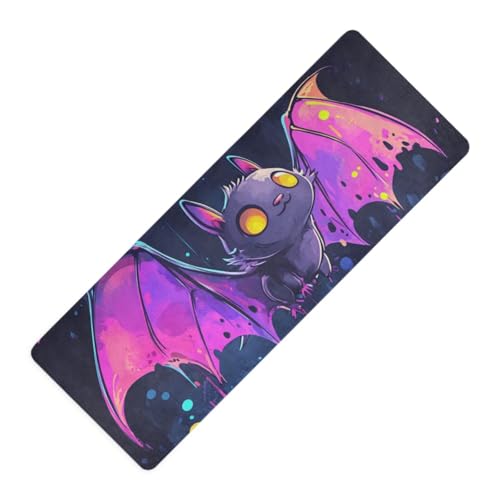 Yogamatte, Motiv: niedliche Fledermäuse, künstlerisch, Graffiti-Druck, ungiftig, für Fitnessstudio, rutschfest, mit Yogamatte, Tasche, Tragetasche, 180,3 x 66 cm Yogamatte, Motiv: niedliche Fledermäuse, künstlerisch, Graffiti-Druck, ungiftig, für Fitnessstudio, rutschfest, mit Yogamatte, Tasche, Tragetasche, 180,3 x 66 cm von WDdZzyy