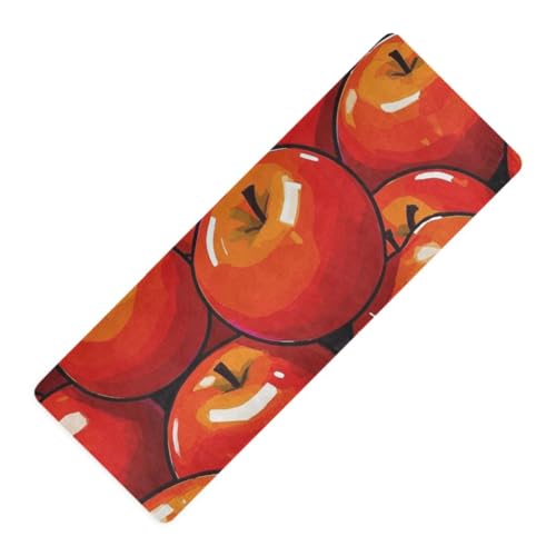 Yogamatten mit niedlichem Cartoon-Motiv, für draußen, rutschfest, mit Taschen, 180 x 66 cm, Rot von WDdZzyy