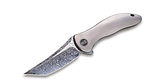 WE Knife Unisex – Erwachsene Synergy 2 Tanto Damascus Taschenmesser, Silber, 21 von WE