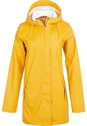 WEATHER REPORT Damen Regenmantel Petra W RAIN Jacket I wasserdichte Frauen Regenjacke I Outdoor Allwetterjacke 5005 Golden Rod 42 von WEATHER REPORT