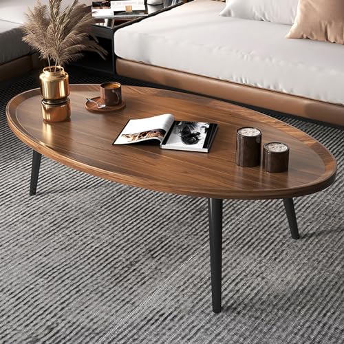 Einzigartiger Kleiner ovaler Couchtisch, Mid Century Modern Center Tabl, minimalistischer Display-Teetisch, Naturholz, 31" DX 22" WX 15" H Warm Life von WEBOL