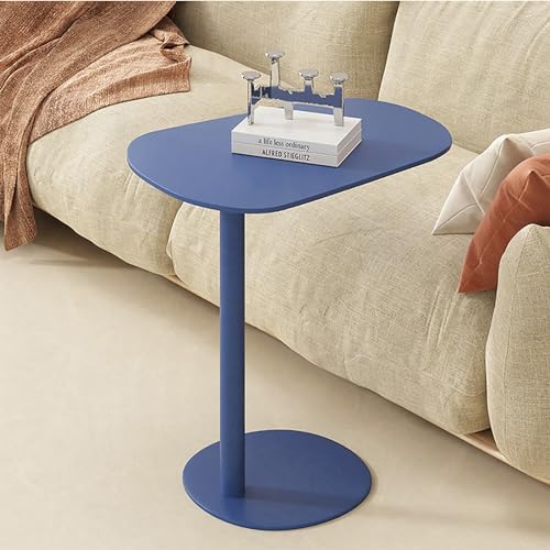 WEBOL C-förmiger Beistelltisch, Beistelltisch aus Metall, Beistelltische für Schlafzimmer, Snacktisch, für kleine Räume, Wohnzimmer (Farbe: Blau, Größe: 37 x 53 x 50 cm) Warm Life von WEBOL