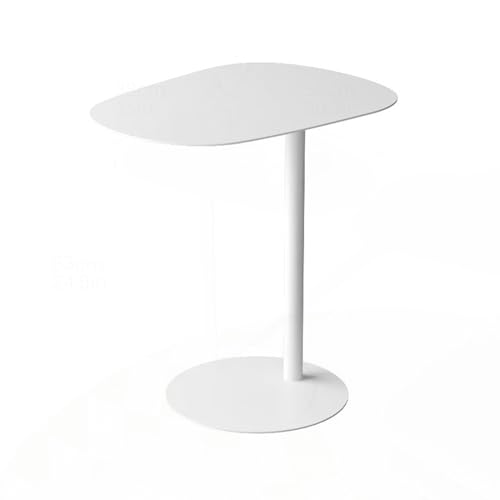 WEBOL C-förmiger Beistelltisch, Metall-Beistelltisch, kleiner Couchtisch, Mehrzweck-Beistelltische für Wohnzimmer, Schlafzimmer, Büro und Balkon (Farbe: Bianco, Größe: 38 x 53 x 63 cm), warmes Leben von WEBOL