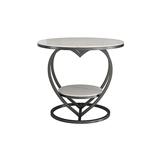 WEBOL End Table Love Kleiner Couchtisch Beistelltisch Wohnzimmer Sofa Ecktisch Runder Tisch Nachttisch Sofatisch/Beistelltisch (Farbe: Schwarz) Dekoration Warm Life von WEBOL