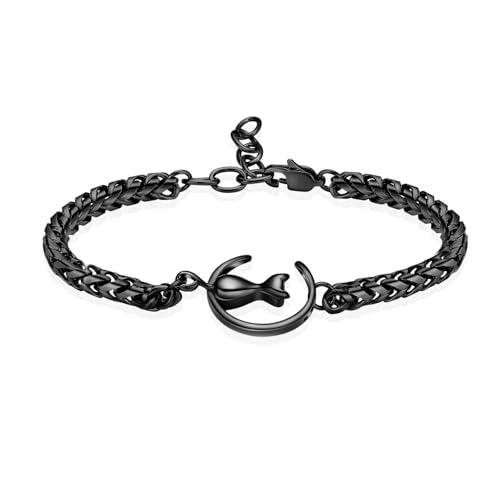 WEBOL Haustier-Einäscherungsschmuck, Katzenurnen-Armband für Asche, Edelstahl, verstellbare Gliederkette, Gedenkarmreif für Frauen und Mädchen Warm Life von WEBOL