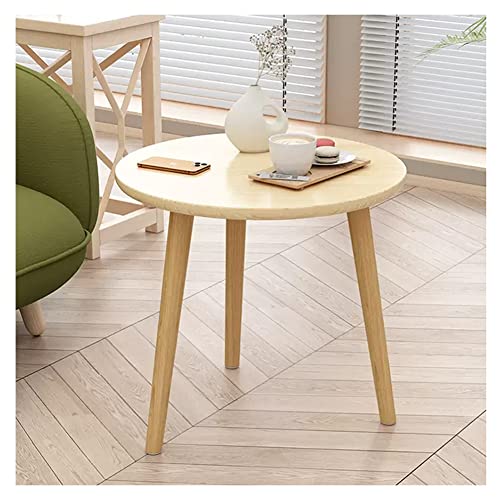 WEBOL Runde Beistelltische aus Holz Massiver Nachttisch Kleiner Couchtisch Gelegentlicher Couchtisch Beistelltisch Wohnzimmer & kleine Räume Sofatisch Warm Life von WEBOL