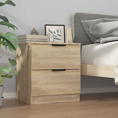 WEBOL Sideboard Anrichte, Wohnzimmer Beistellmöbel, Nachttisch Sperrholz Eichenfarbe Sonoma Organizer Aufbewahrung für Bett, Schlafzimmer, Zimmer Warm Life von WEBOL