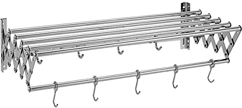 Wäscheständer, Wand-Wäscheständer für den Hotel-/Heimgebrauch, praktischer Wäscheständer aus robustem Edelstahl zur Wandmontage, zusammenklappbar, verstellbar, zusammenklappbar, platzsparend für von WEBOL