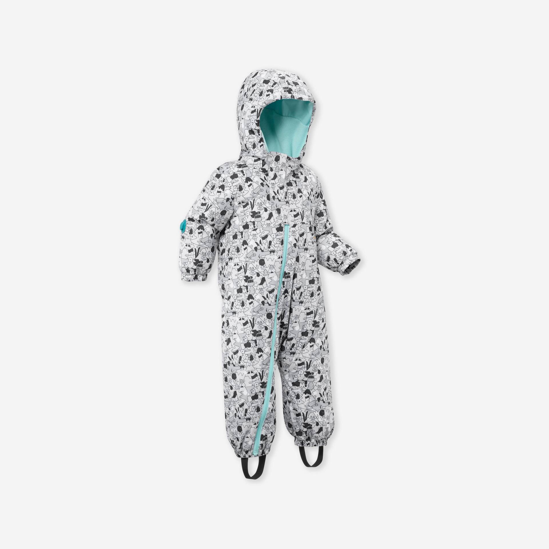 Schneeanzug Skianzug Baby - 500 Warm Lugiklip grau mit Print Schneeanzug Skianzug Baby - 500 Warm Lugiklip grau mit Print von WEDZE
