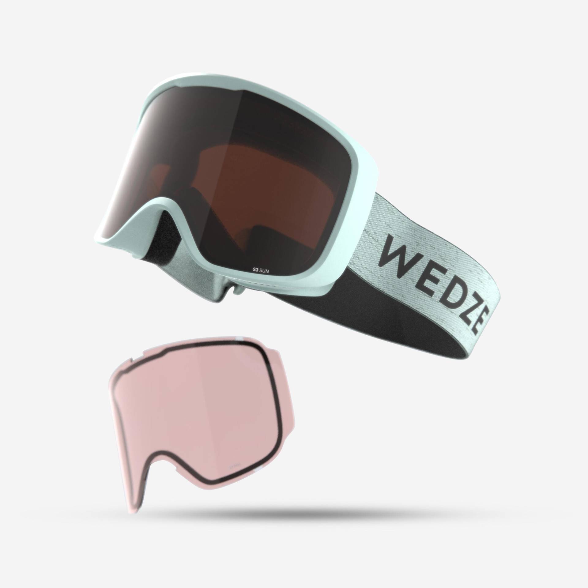 Skibrille Snowboardbrille Kinder Erwachsene Allwetter - G 100 I grün von WEDZE