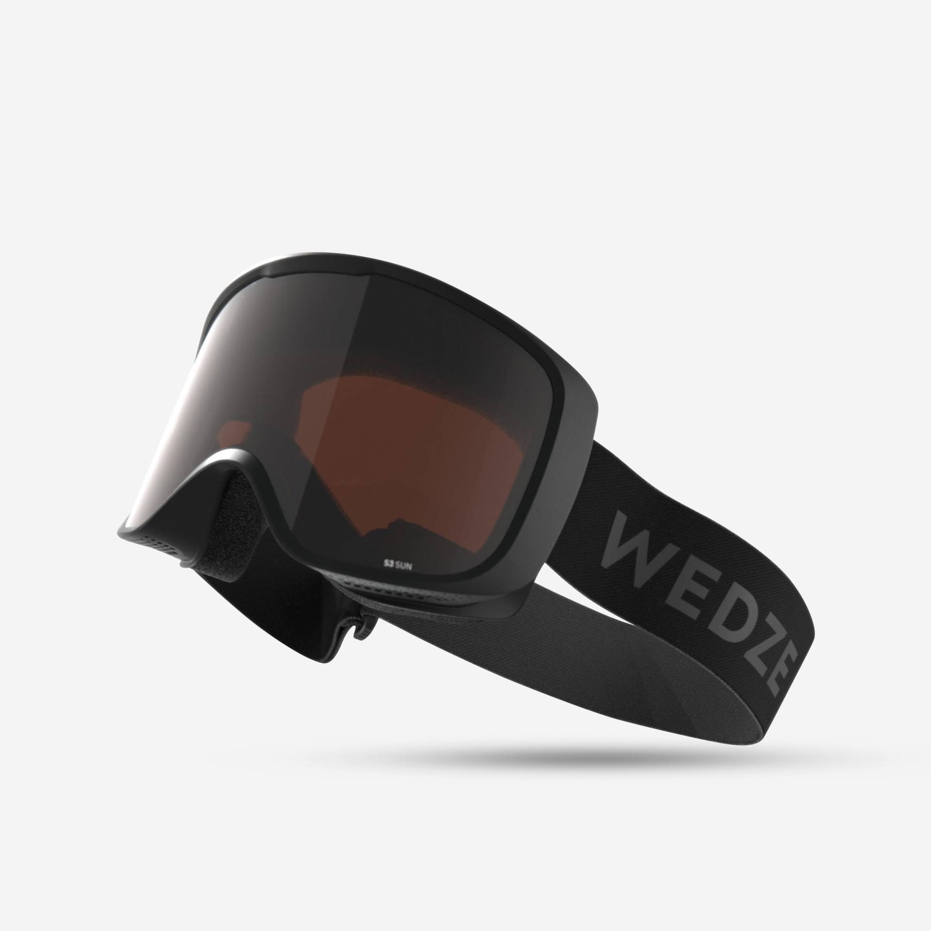 Skibrille Snowboardbrille Erwachsene/Kinder Schönwetter - G100 S3 schwarz von WEDZE