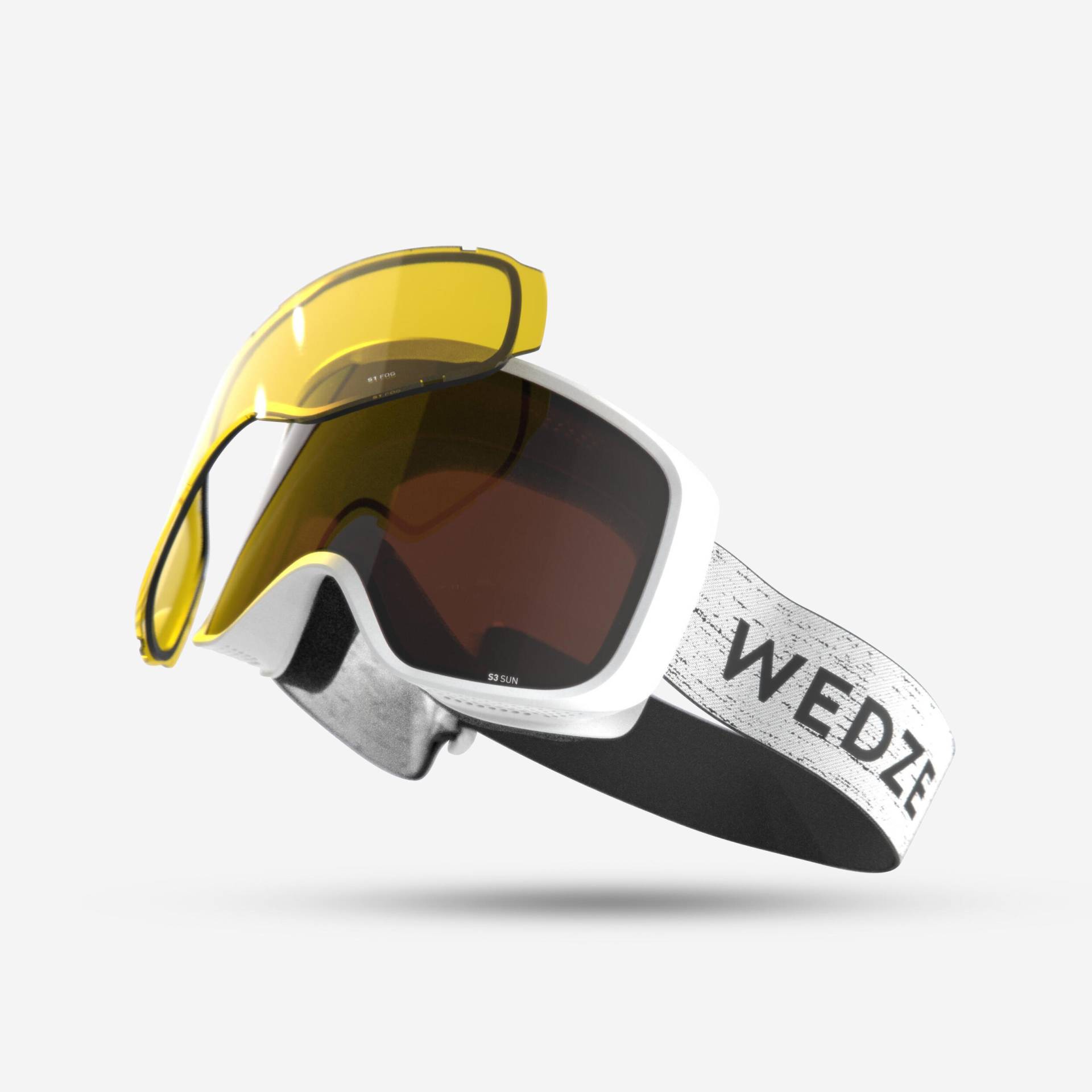 Skibrille Snowboardbrille Kinder Erwachsene Allwetter - G 100 I weiss von WEDZE