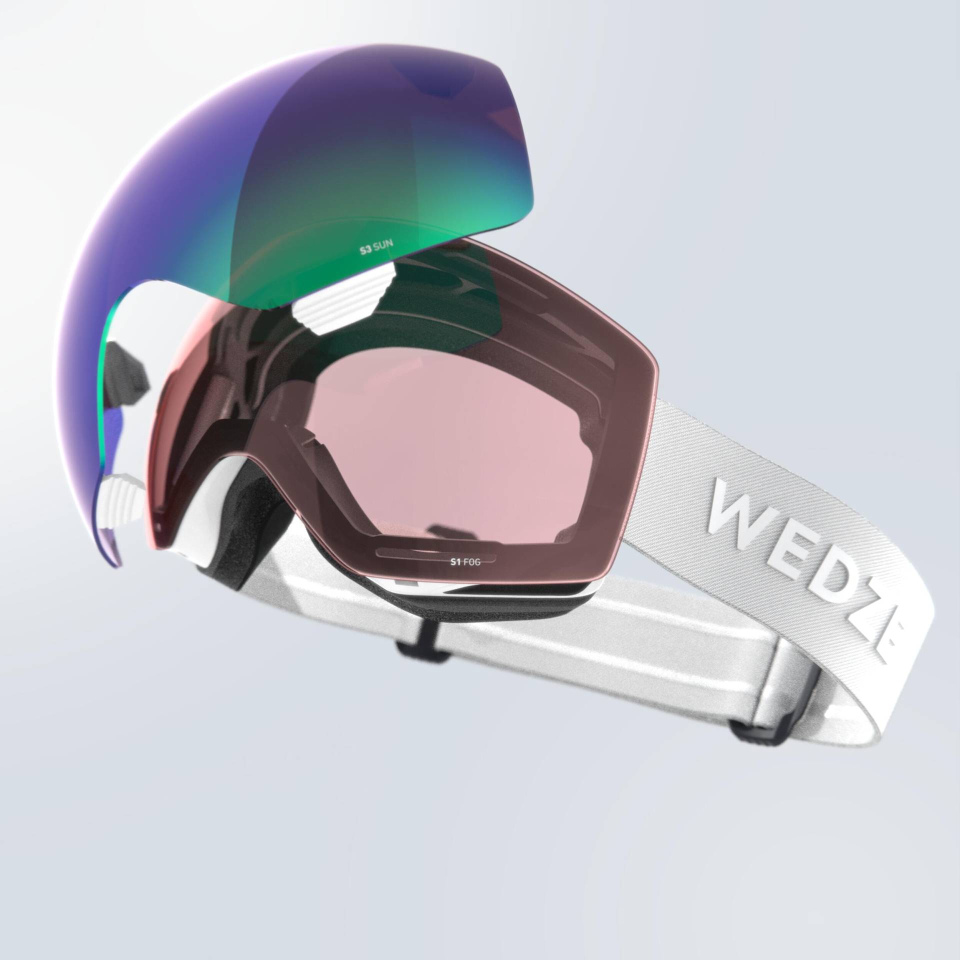 Skibrille Snowboardbrille Kinder Erwachsene Allwetter - G 900 I weiss von WEDZE
