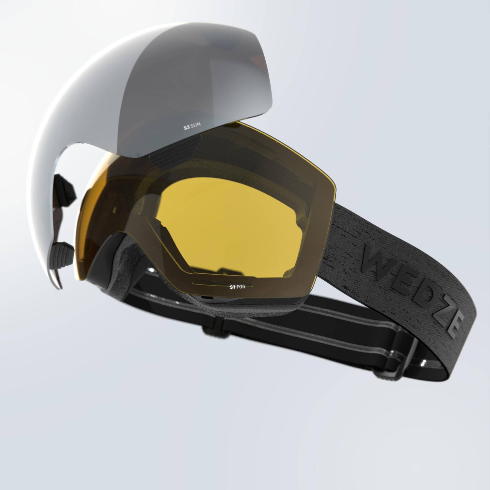 Skibrille Snowboardbrille Kinder Erwachsene Allwetter - G 900 I dunkelgrau von WEDZE