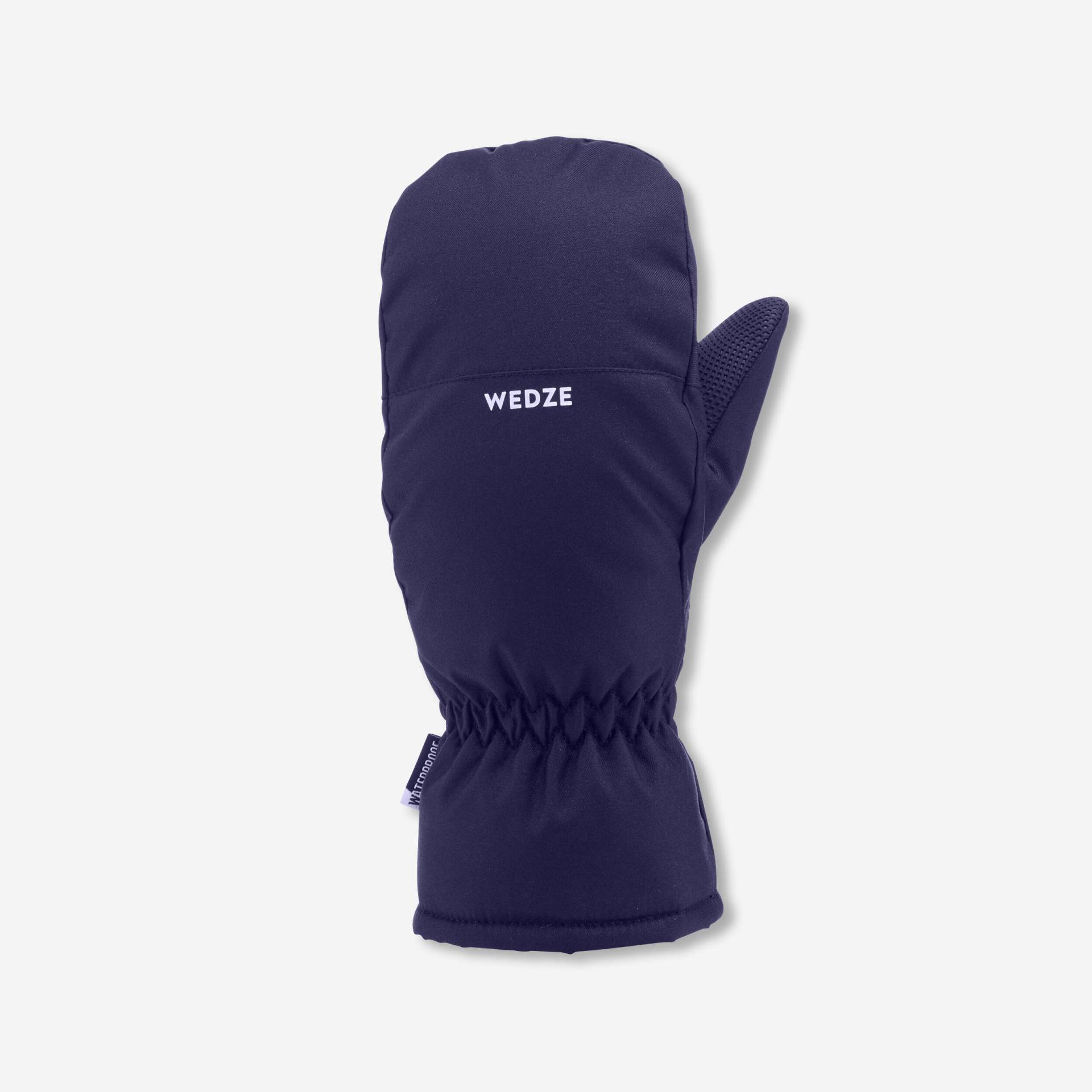 Skihandschuhe Fäustlinge Kinder warm wasserdicht - 100 marineblau/neonrosa von WEDZE