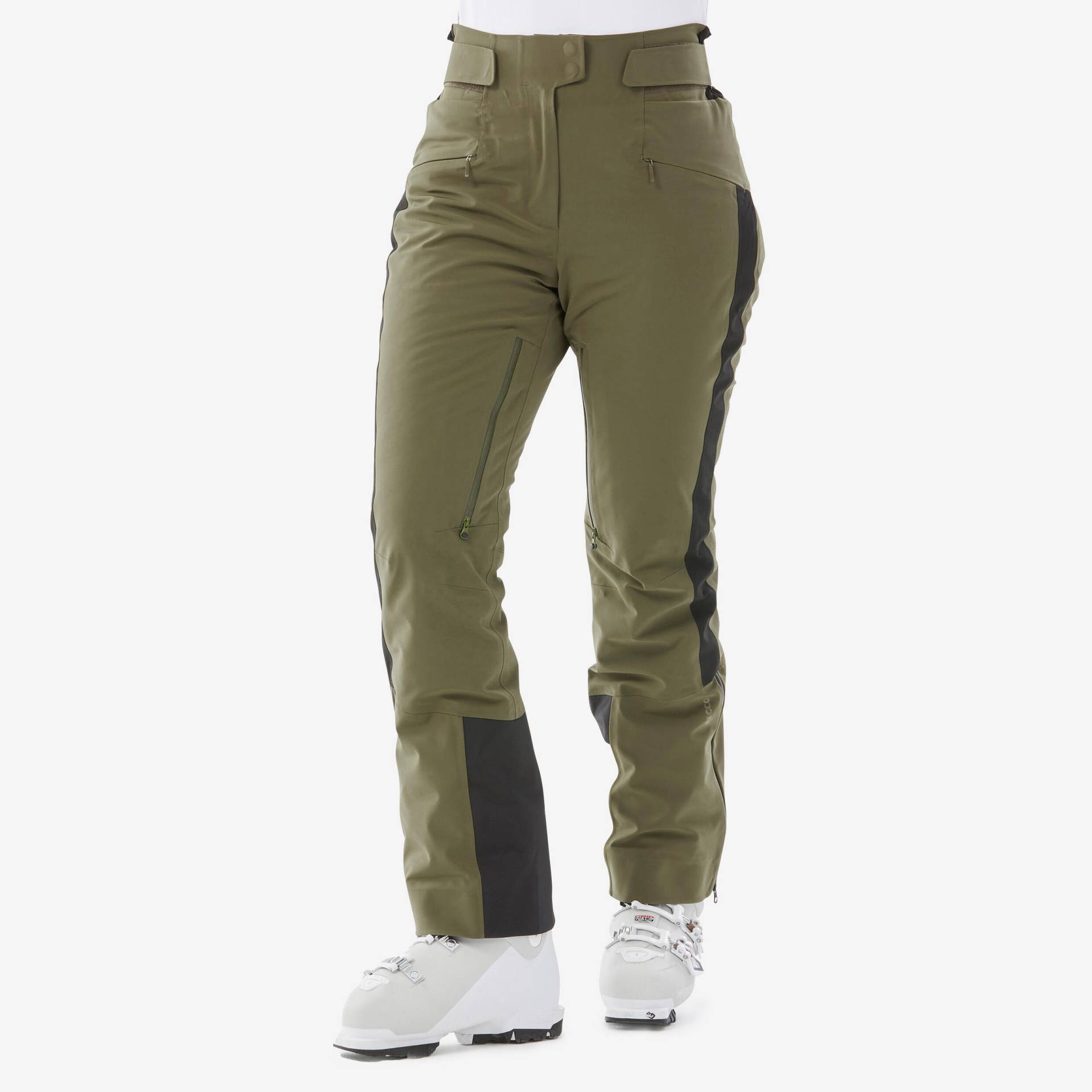 Skihose Damen atmungsaktiv mit Bewegungsfreiheit - 980 khaki von WEDZE