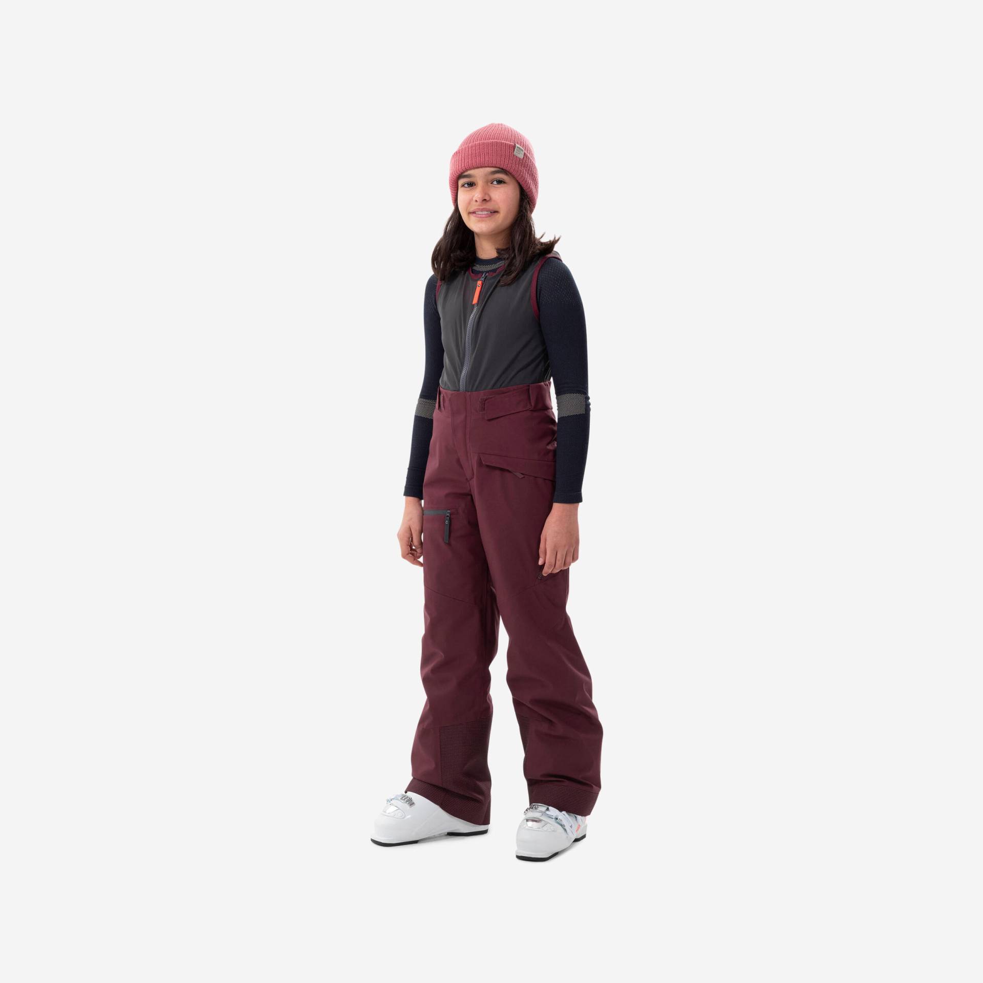 Skihose Kinder mit Rückenprotektor - FR900 bordeaux von WEDZE