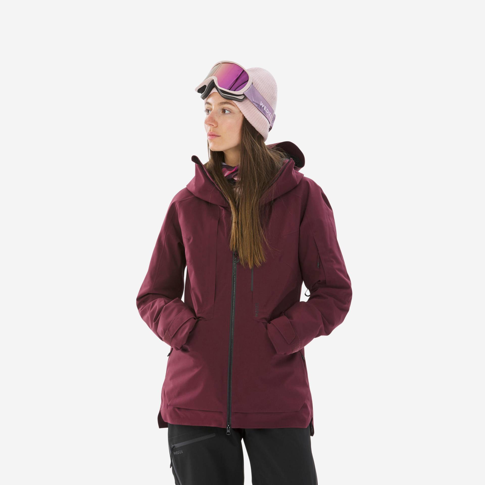 Skijacke Damen Freeride - FR100 bordeaux von WEDZE