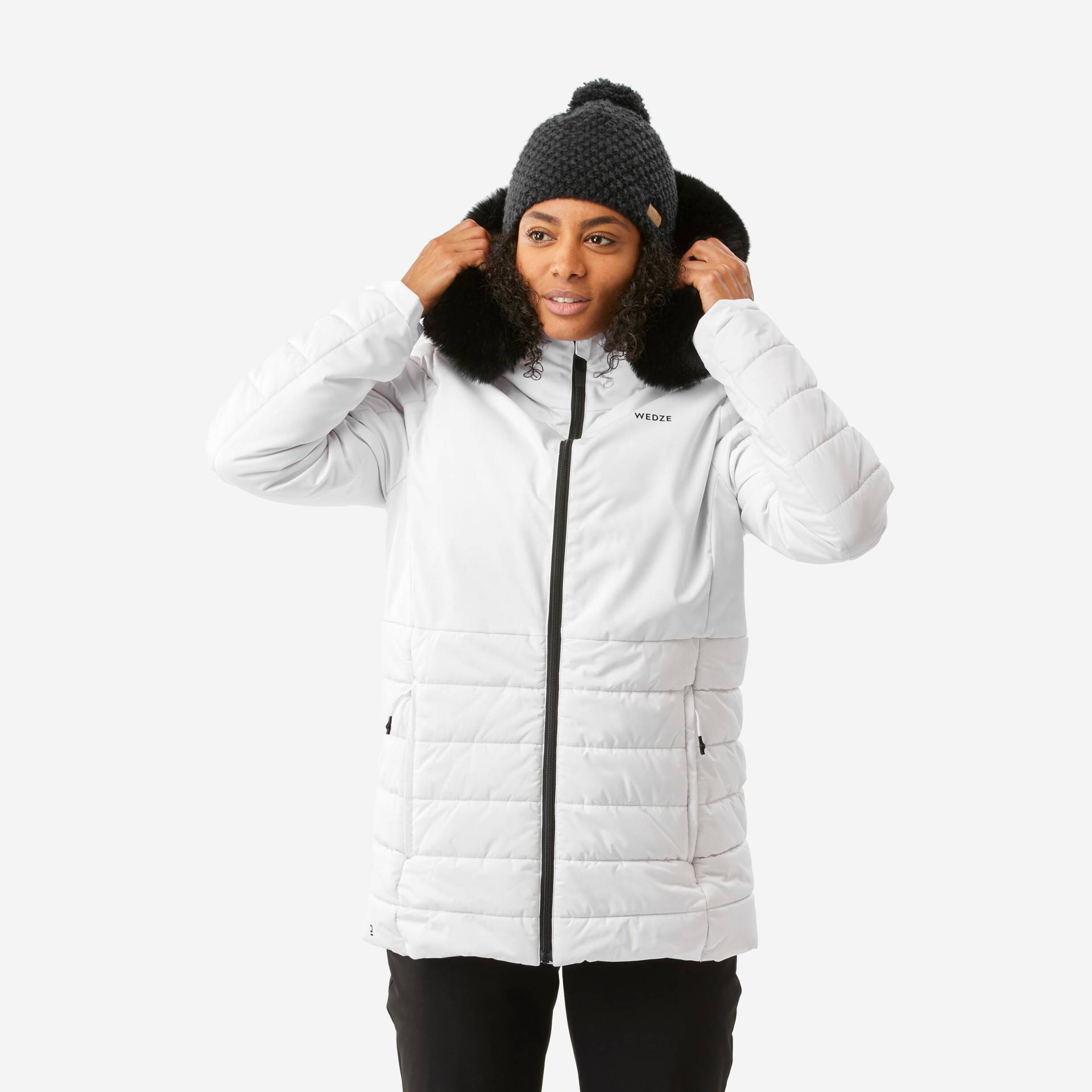 Skijacke Damen warm mittlere Länge - 100 weiss von WEDZE