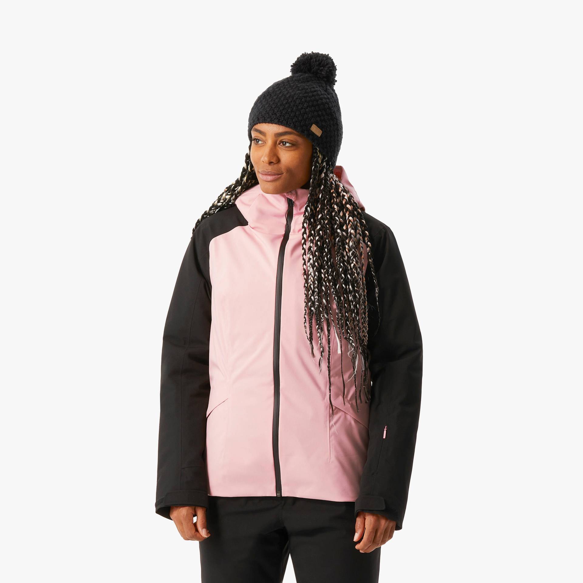 Skijacke Damen warm wasserdicht - 500 Sport rosa/schwarz von WEDZE