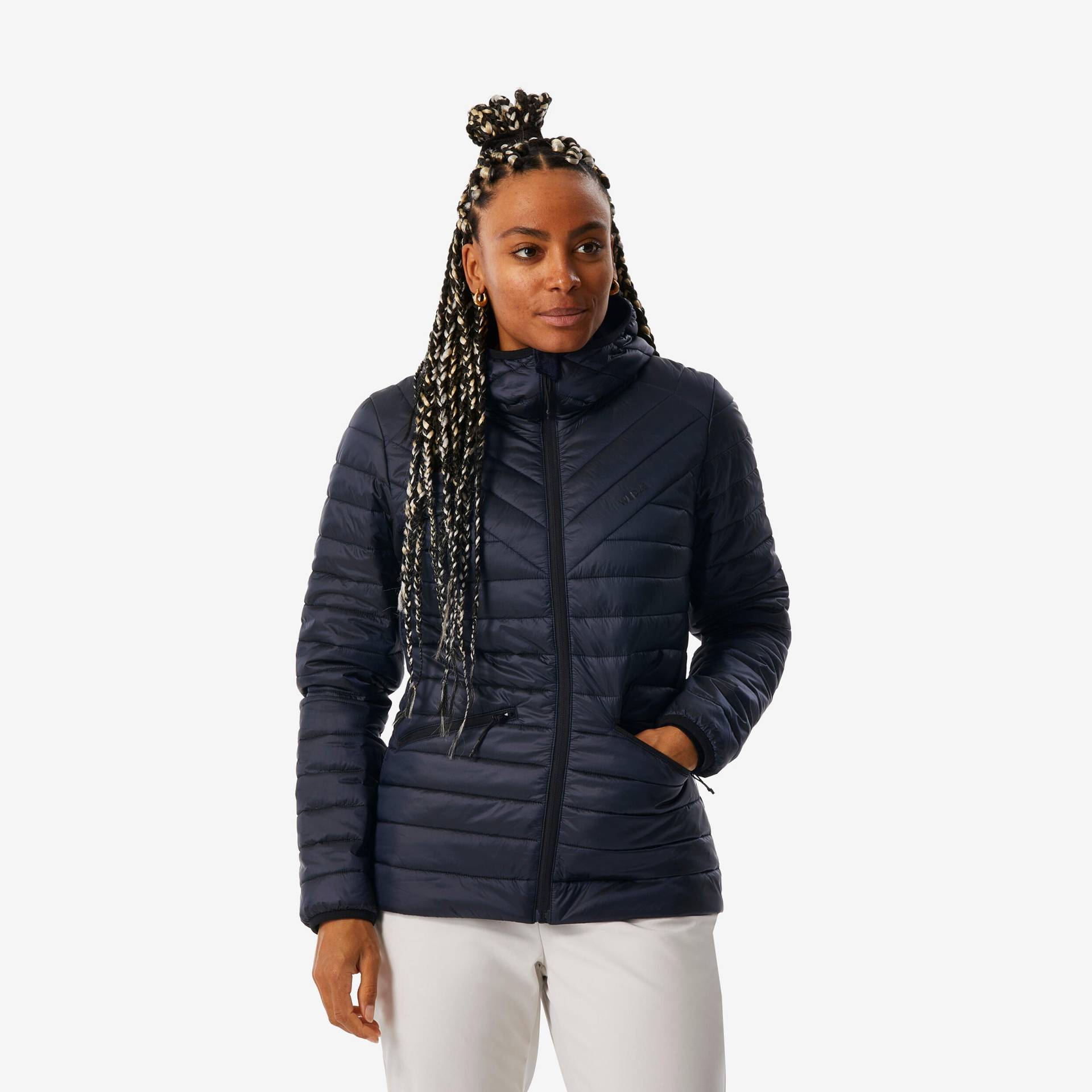 Skijacke Daunenjacke Damen leicht und warm - 500 blau/schwarz von WEDZE