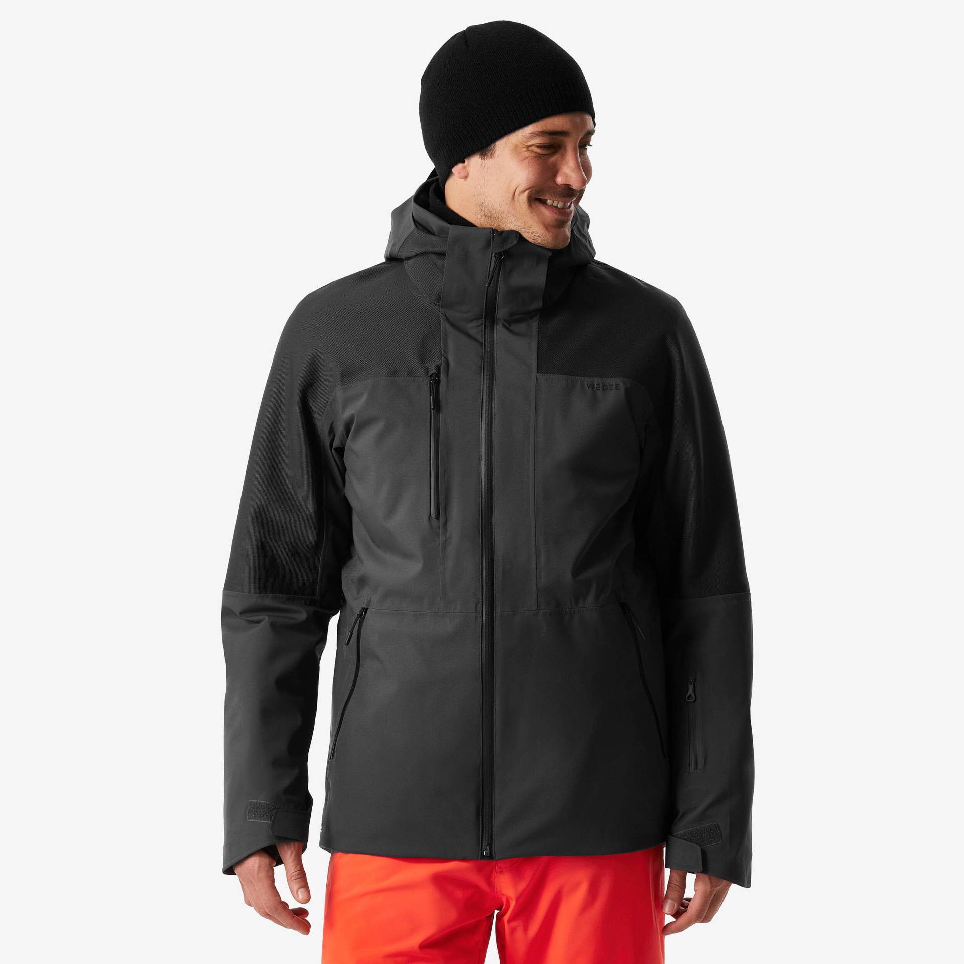 Skijacke Herren wasserdicht und strapazierfähig - 500 Sport schwarz von WEDZE