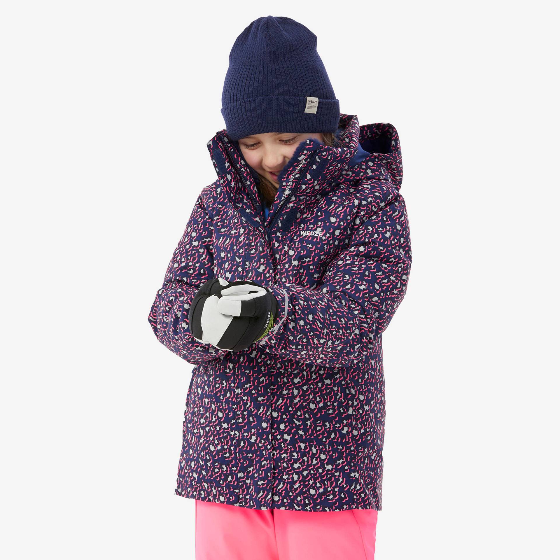 Skijacke Kinder warm wasserdicht - 500 lila Leoprint Skijacke Kinder warm wasserdicht - 500 lila Leoprint von WEDZE