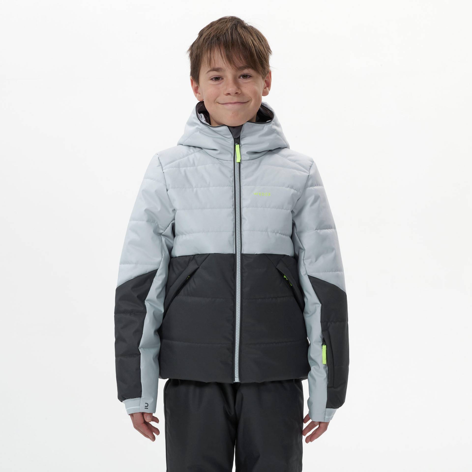 Skijacke Kinder wattiert sehr warm wasserdicht - 180 schwarz/grau Skijacke Kinder wattiert sehr warm wasserdicht - 180 schwarz/grau von WEDZE