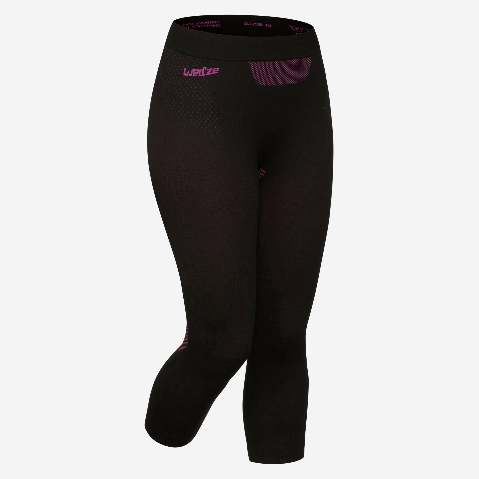 Skiunterwäsche Funktionshose Damen seamless - BL 580 I-Soft schwarz/violett von WEDZE