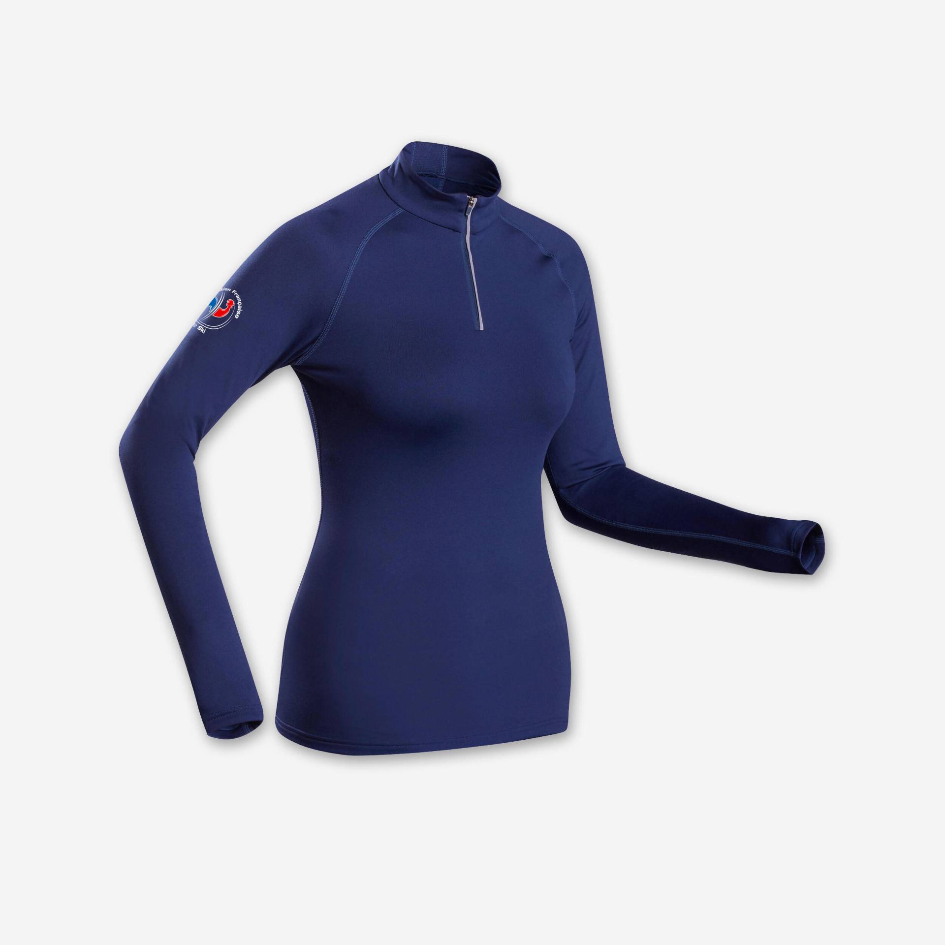 Skiunterwäsche Funktionsshirt Damen 1/2-Reißverschluss - 500 marineblau von WEDZE