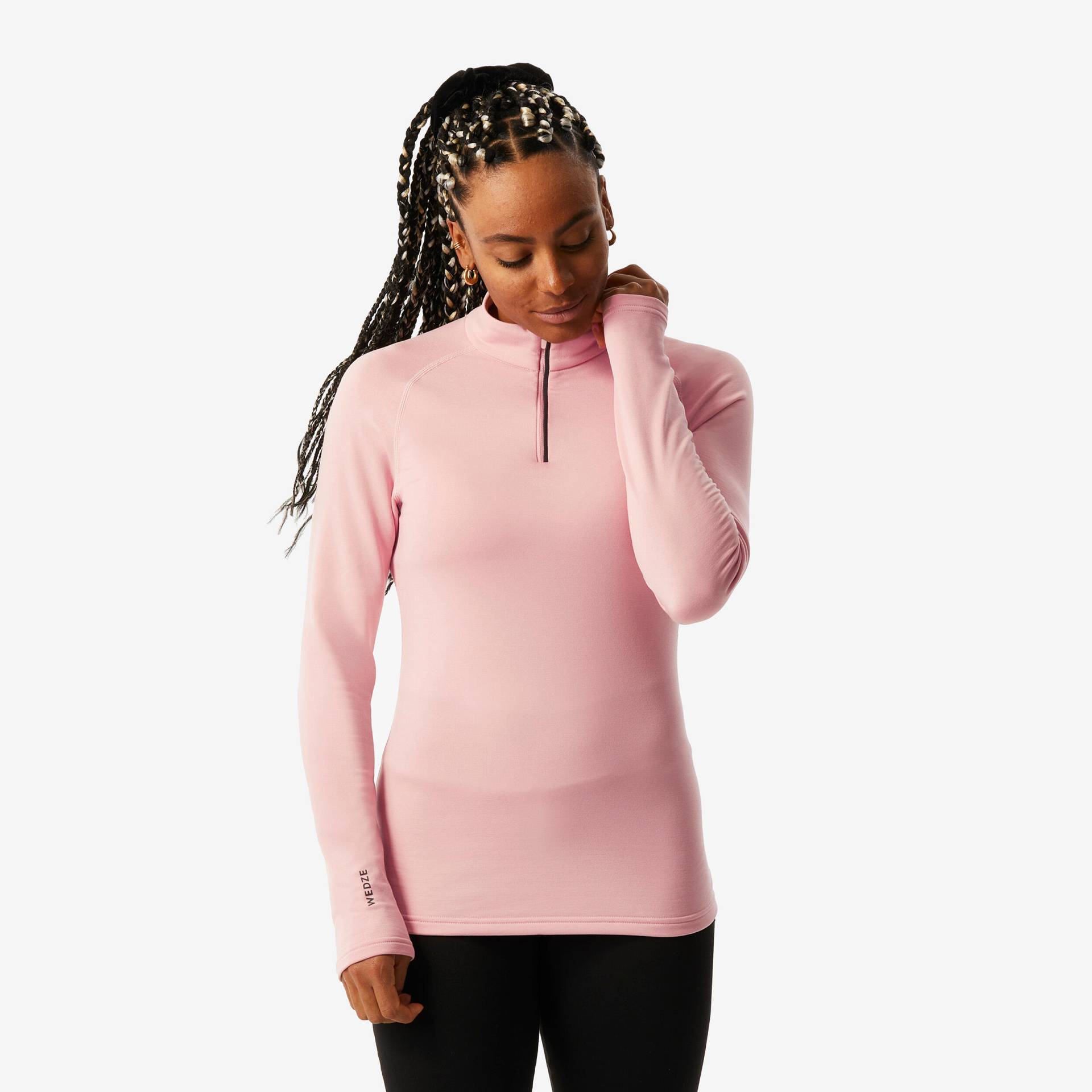 Skiunterwäsche Funktionsshirt Damen 1/2 Reissverschluss - BL 500 rosa von WEDZE