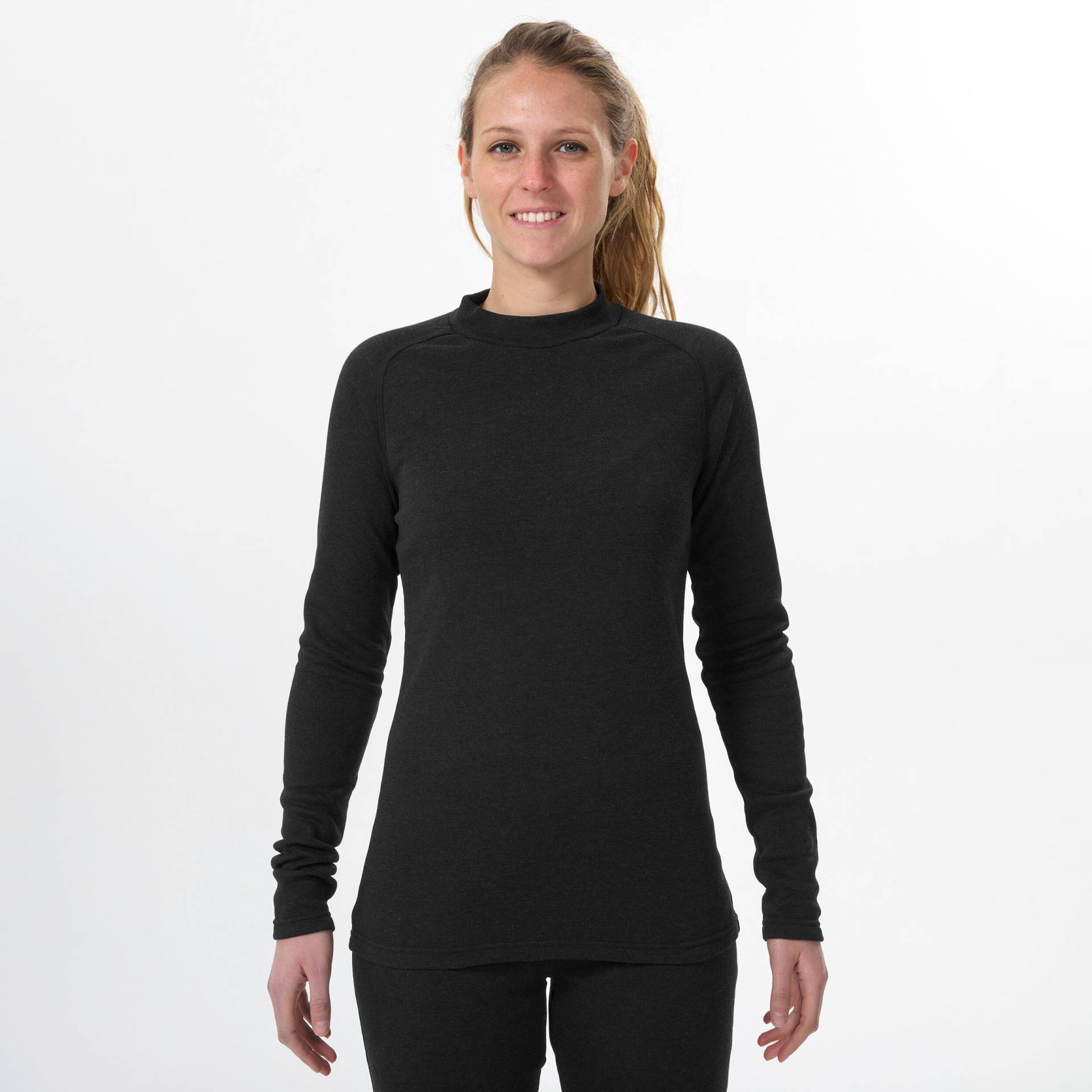 Skiunterwäsche Funktionsshirt Damen warm bequem – BL 100 schwarz von WEDZE