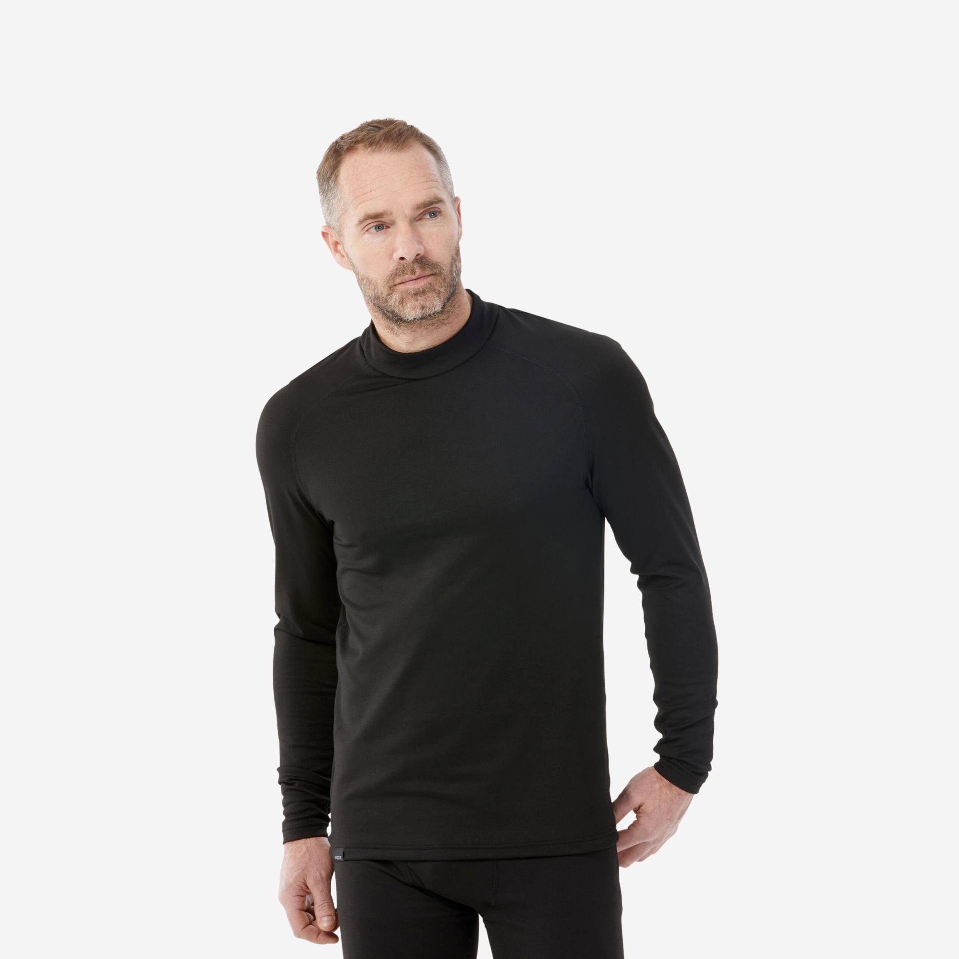 Skiunterwäsche Funktionsshirt Herren warm atmungsaktiv – BL 500 schwarz von WEDZE