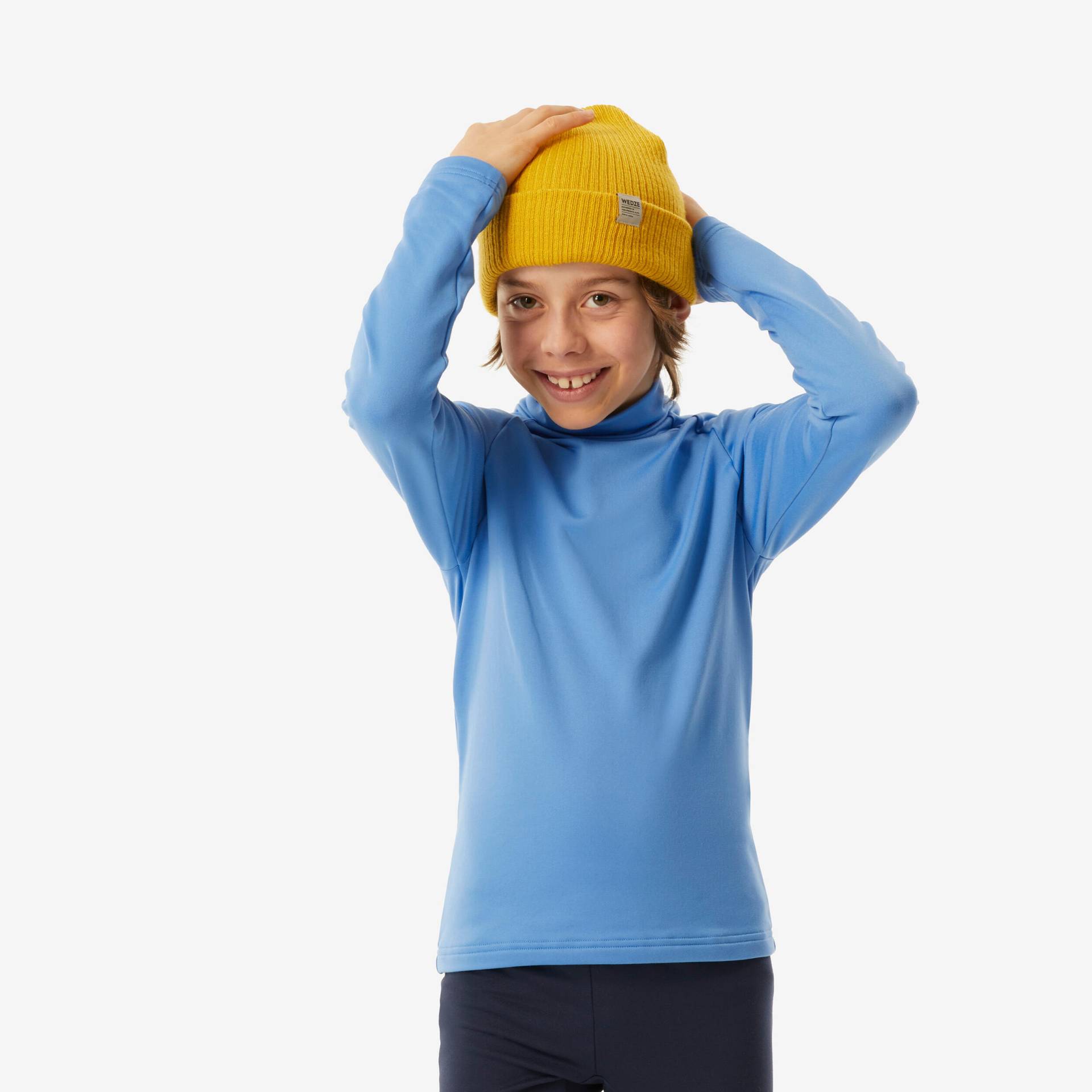 Skiunterwäsche Funktionsshirt Kinder hoher Kragen - BL 500 blau von WEDZE