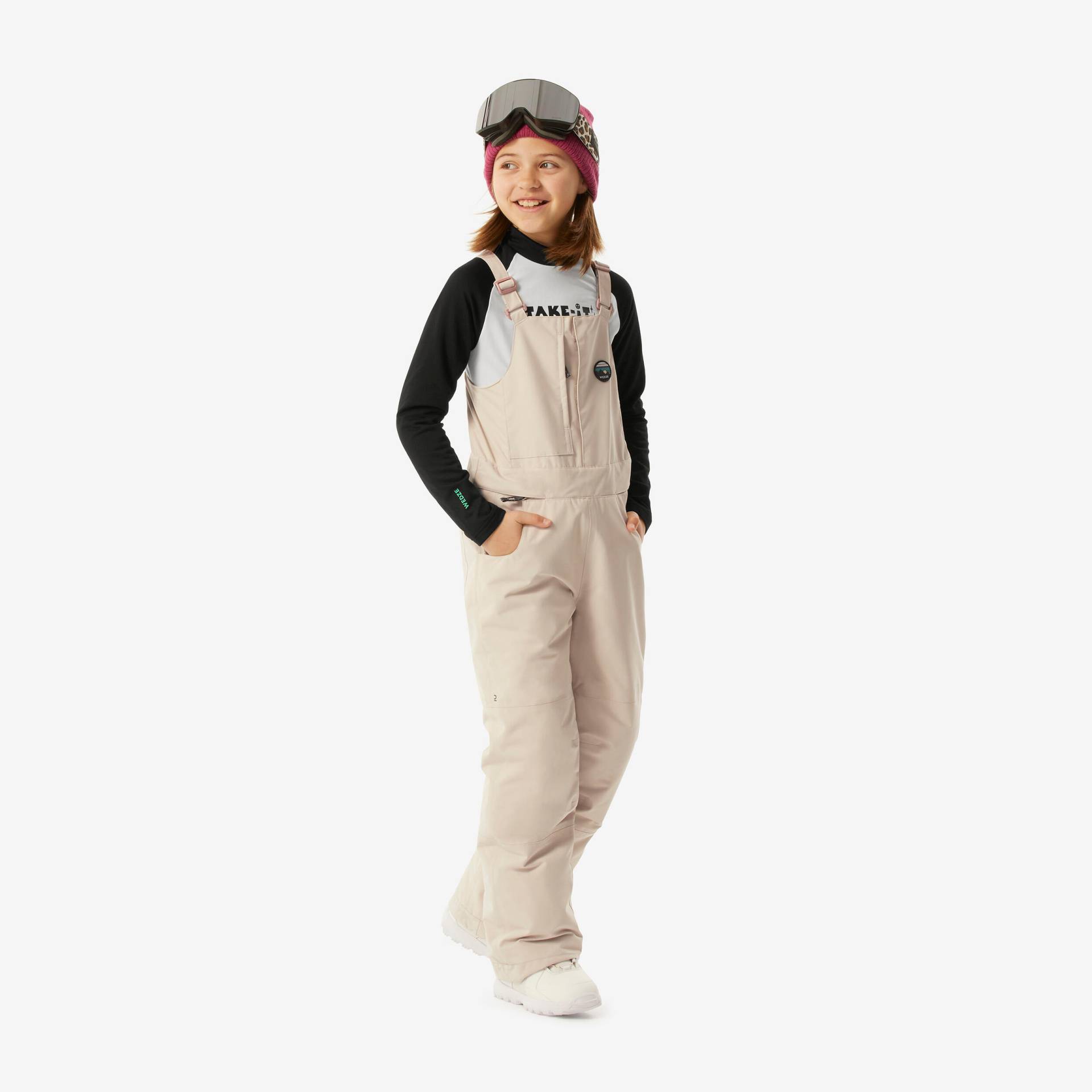 Snowboardhose Latzhose Kinder Piste - 500 weiss Snowboardhose Latzhose Kinder Piste - 500 weiss von WEDZE