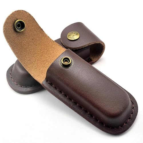 Messerscheide,Messertasche,Messerhülle,Leder Klappmesser Taschenmesser Gürteltasche Etui,Gürtelschnalle Messerscheide für Gürtel,EDC Holster für Taktische Klappmesser,mit Druckknopf und Schlaufe von WEEVDRIE