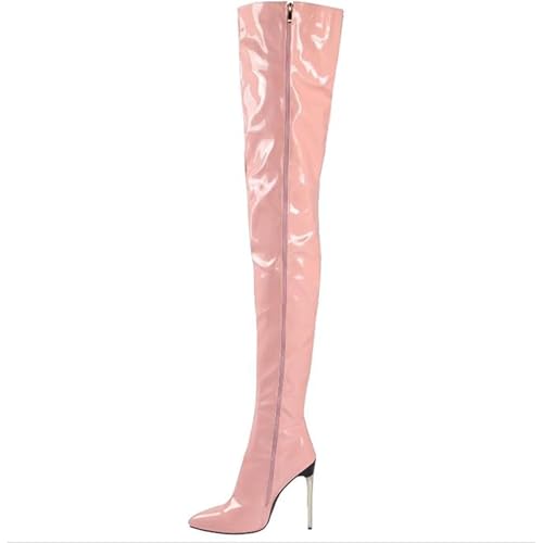 WEHAM Overknee-Stiefel für Damen in Übergröße, Kunst-PU, Overknee-Stiefel, Tanzschuhe für Damen, Kniehohe Stiefel mit seitlichem Reißverschluss,Rosa,41 WEHAM Overknee-Stiefel für Damen in Übergröße, Kunst-PU, Overknee-Stiefel, Tanzschuhe für Damen, Kniehohe Stiefel mit seitlichem Reißverschluss,Rosa,41 von WEHAM
