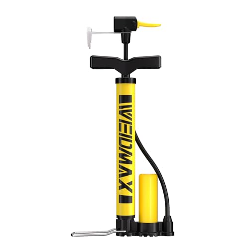 WEIDMAX Mini Fahrradpumpe, Tragbare Fahrrad Standpumpe mit Presta & Schrader Ventil, Manuelle Reifenpumpe Ball Pumpe Fußpumpe Luftpumpe Fahrrad für alle Ventile mit Nadeln, 120PSI WEIDMAX Mini Fahrradpumpe, Tragbare Fahrrad Standpumpe mit Presta & Schrader Ventil, Manuelle Reifenpumpe Ball Pumpe Fußpumpe Luftpumpe Fahrrad für alle Ventile mit Nadeln, 120PSI von WEIDMAX